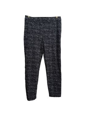 Ellen Tracy Women’s Pants M Black White Abstract Print Ankle Pull On Stretch